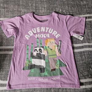 Minecraft Adventure Mode Kids T-Shirt Purple Size 6/6X – Alex & Panda Graphic Te